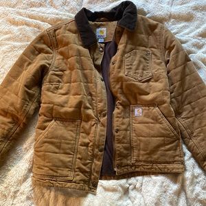 Carhartt Womens Jacket Tan Corduroy Collar